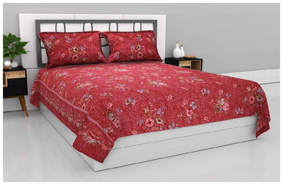 

Morado Cotton Floral Double Size Bedsheet 144 TC ( 1 Bedsheet With 2 Pillow Covers Multi )