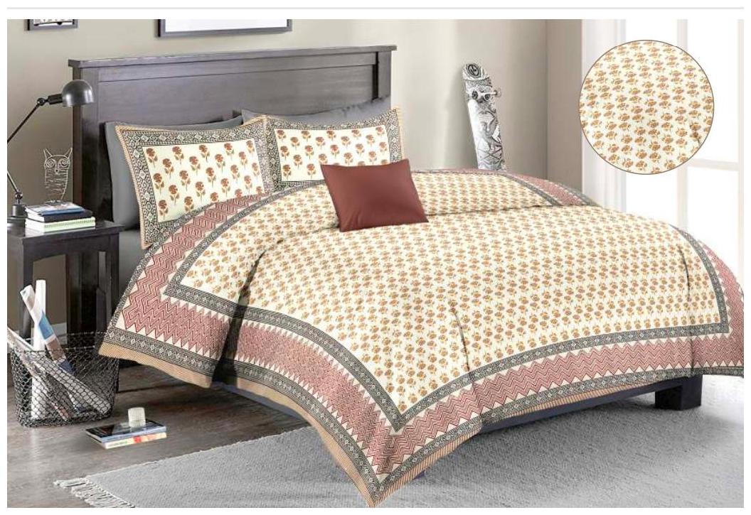 

Morado Cotton Floral Double Size Bedsheet 144 TC ( 1 Bedsheet With 2 Pillow Covers Multi )