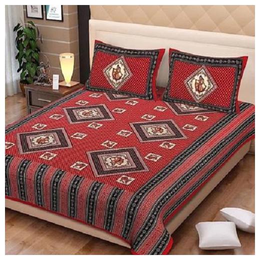 

Morado Cotton Geometric Double Size Bedsheet 144 TC ( 1 Bedsheet With 2 Pillow Covers Maroon )