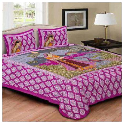 

Morado Cotton Printed Double Size Bedsheet 144 TC ( 1 Bedsheet With 2 Pillow Covers Multi )