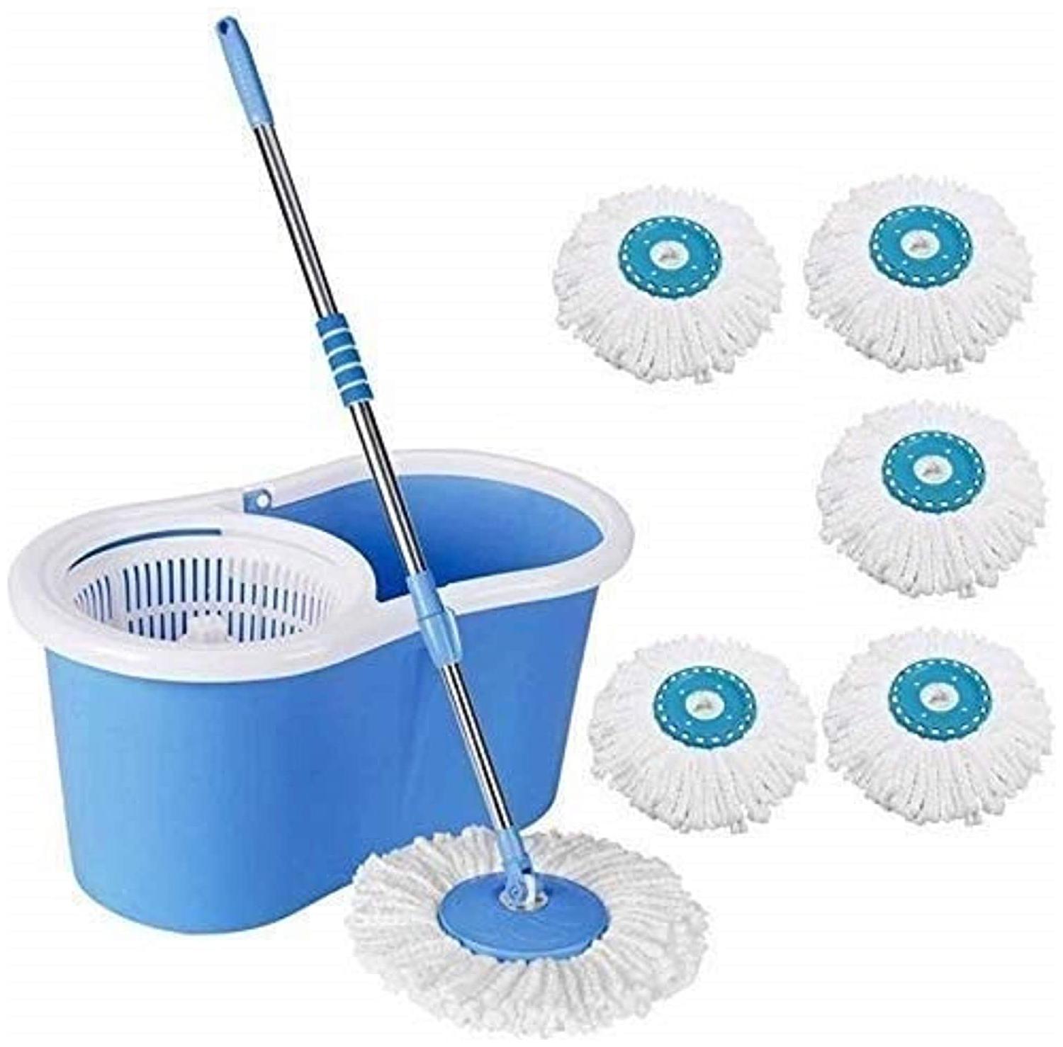 

Morado Mop Floor Cleaner with Bucket Set Offer for Best 360 Degree Easy Magic Cleaning Green with 4 Microfiber