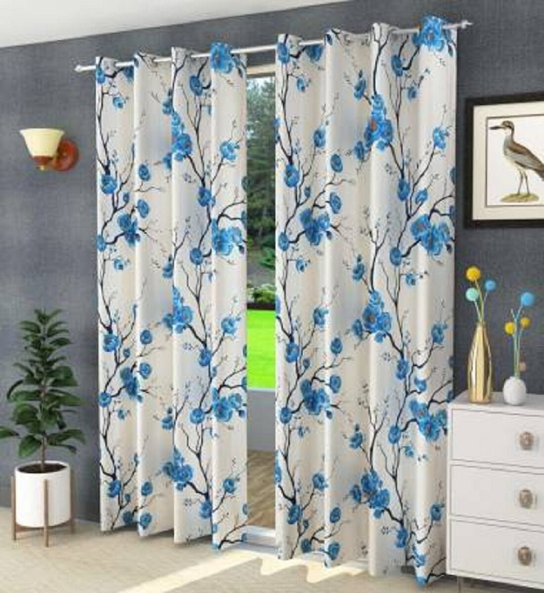 

Morado Polyester Long Door Blackout Multi Regular Curtain ( Eyelet Closure Floral )