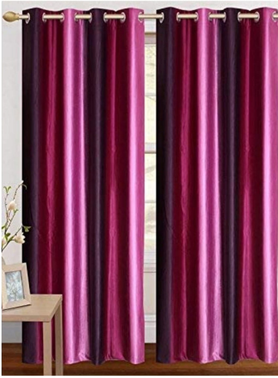 

Morado Polyester Door Blackout Pink Regular Curtain ( Eyelet Closure Solid )