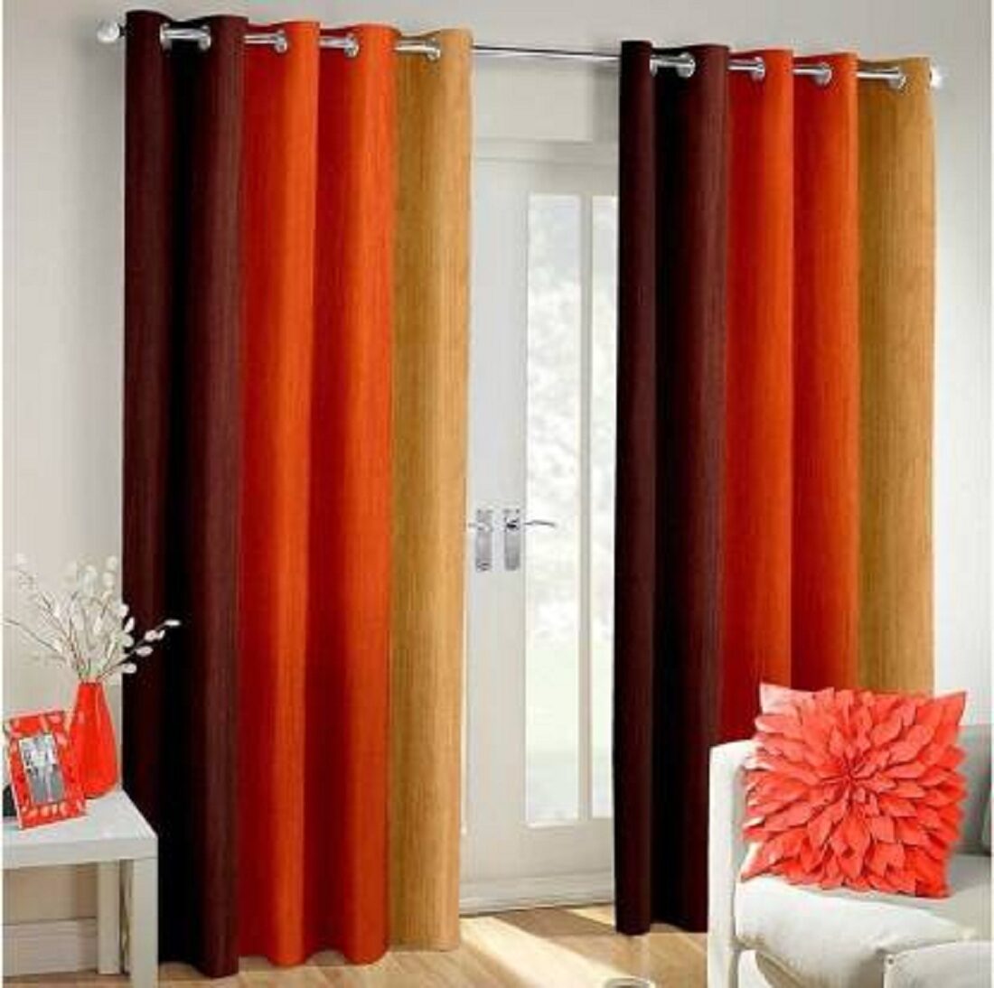 

Morado Polyester Window Blackout Multi Regular Curtain ( Eyelet Closure Striped )