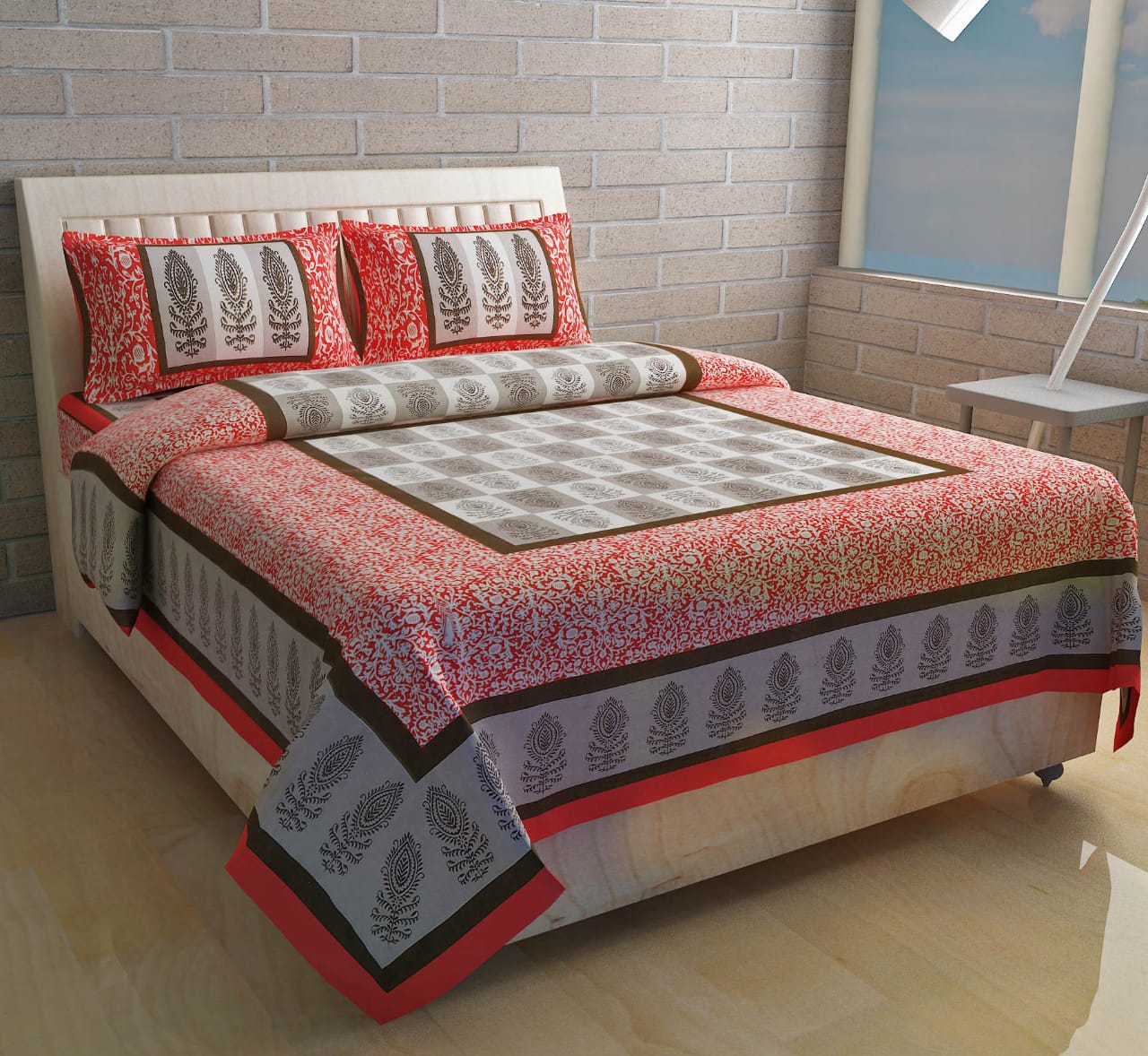 

Morado Cotton Checkered Double Size Bedsheet 144 TC ( 1 Bedsheet With 2 Pillow Covers Multi )