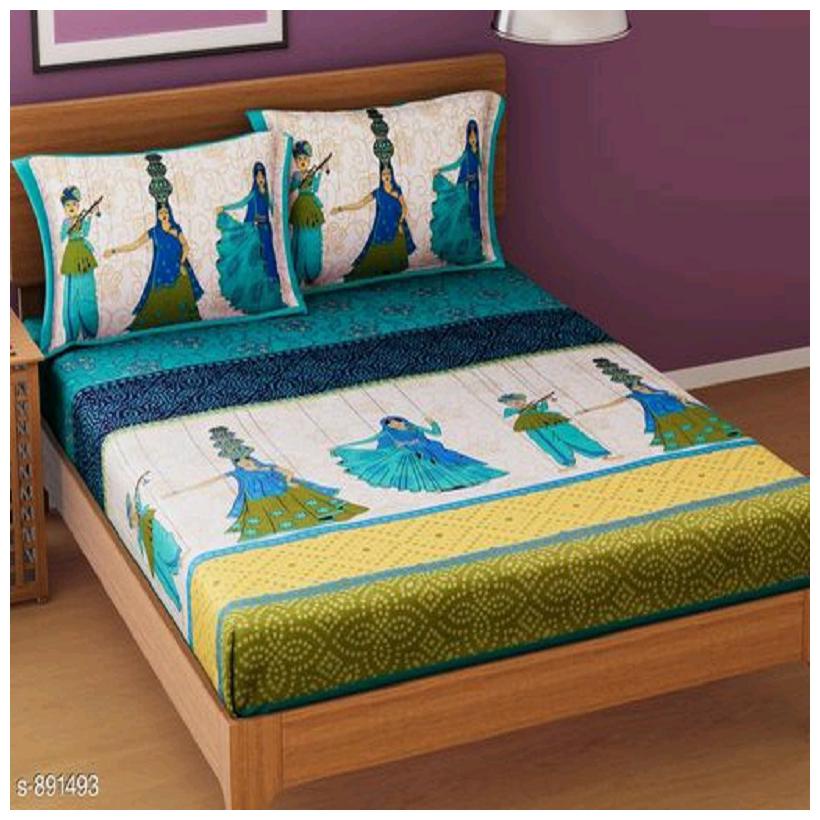 

Morado Cotton Rajasthani Jaipuri Print Double Size Bedsheet 144 TC ( 1 Bedsheet With 2 Pillow Covers Multi )
