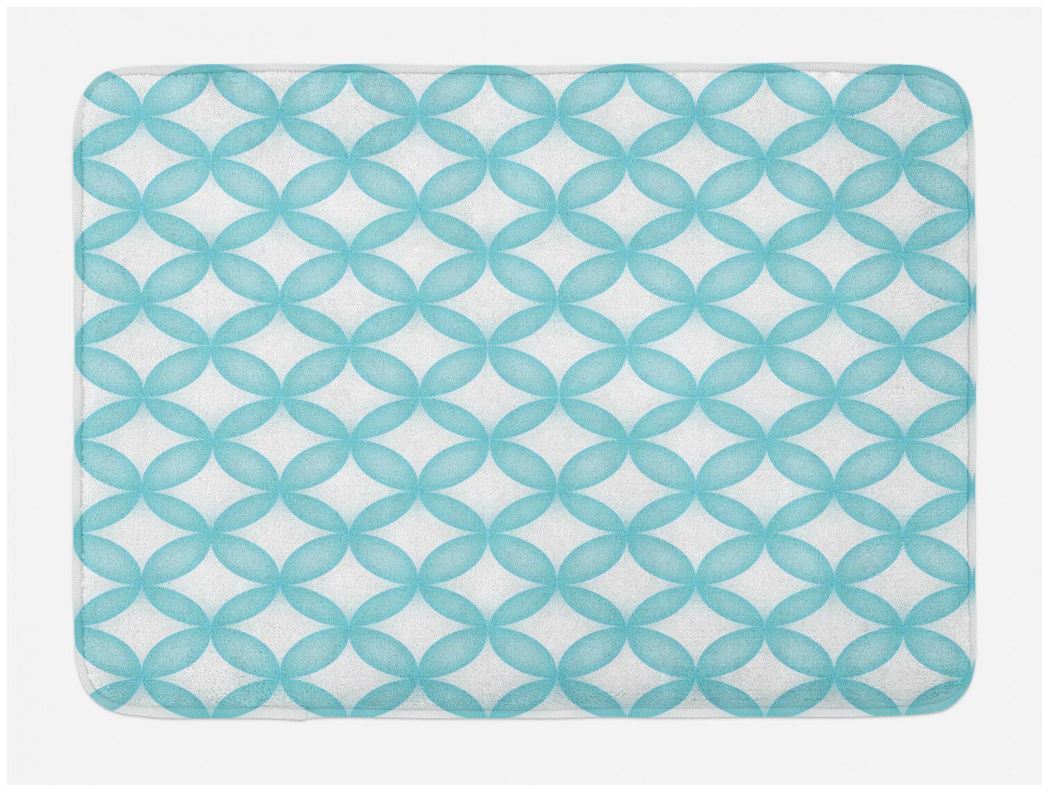 

Moroccan Bath Mat Geometic Circle Round Non-Slip Plush Mat 29 5 X 17 5 Inches