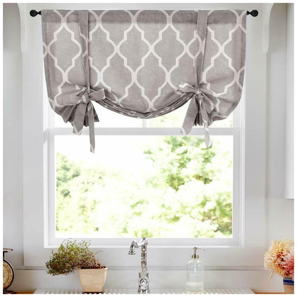 

Moroccan Tile Print Curtains for Bedroom Curtain Flax Linen Blend 2 Panels