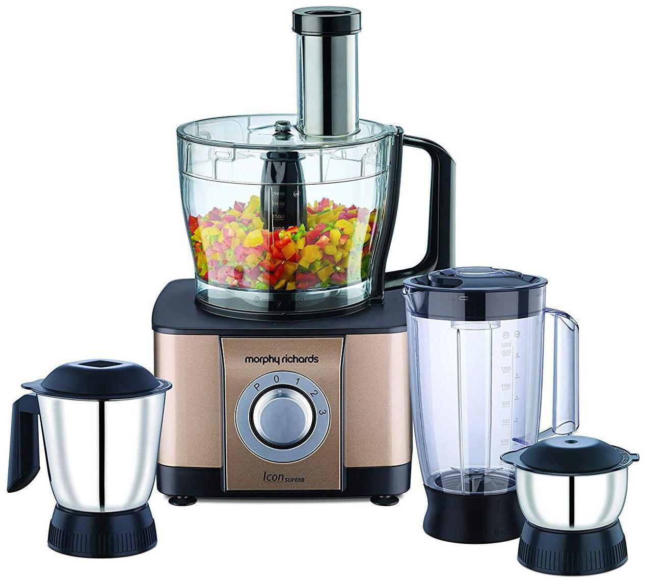 

Morphy Richards Icon superb 1000w Food Processor ( Glazing copper Black )