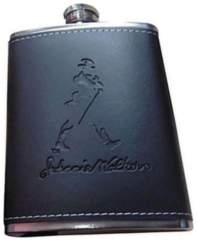 

PIA INTERNATIONAL FIRST QUALITY 226 79 g (8 oz) Hip Flask LEATHERETTE JOHNNIE WALKER