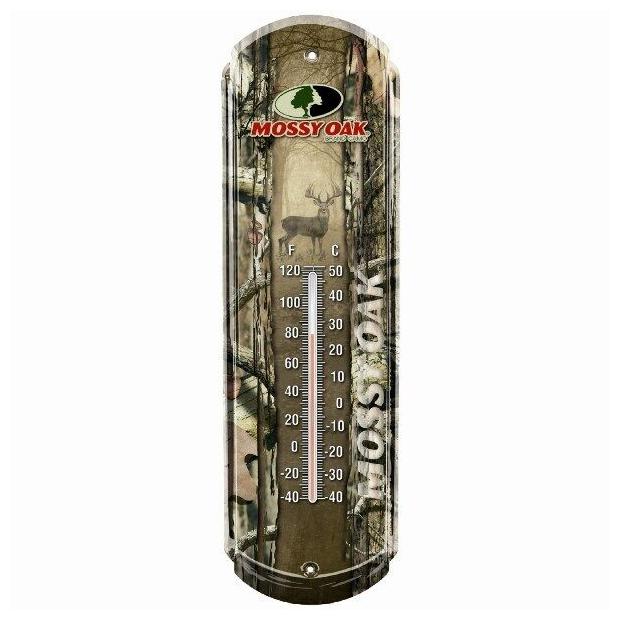 

Mossy Oak Camo Indoor Outdoor Tin Thermometer Camouflage Cabin