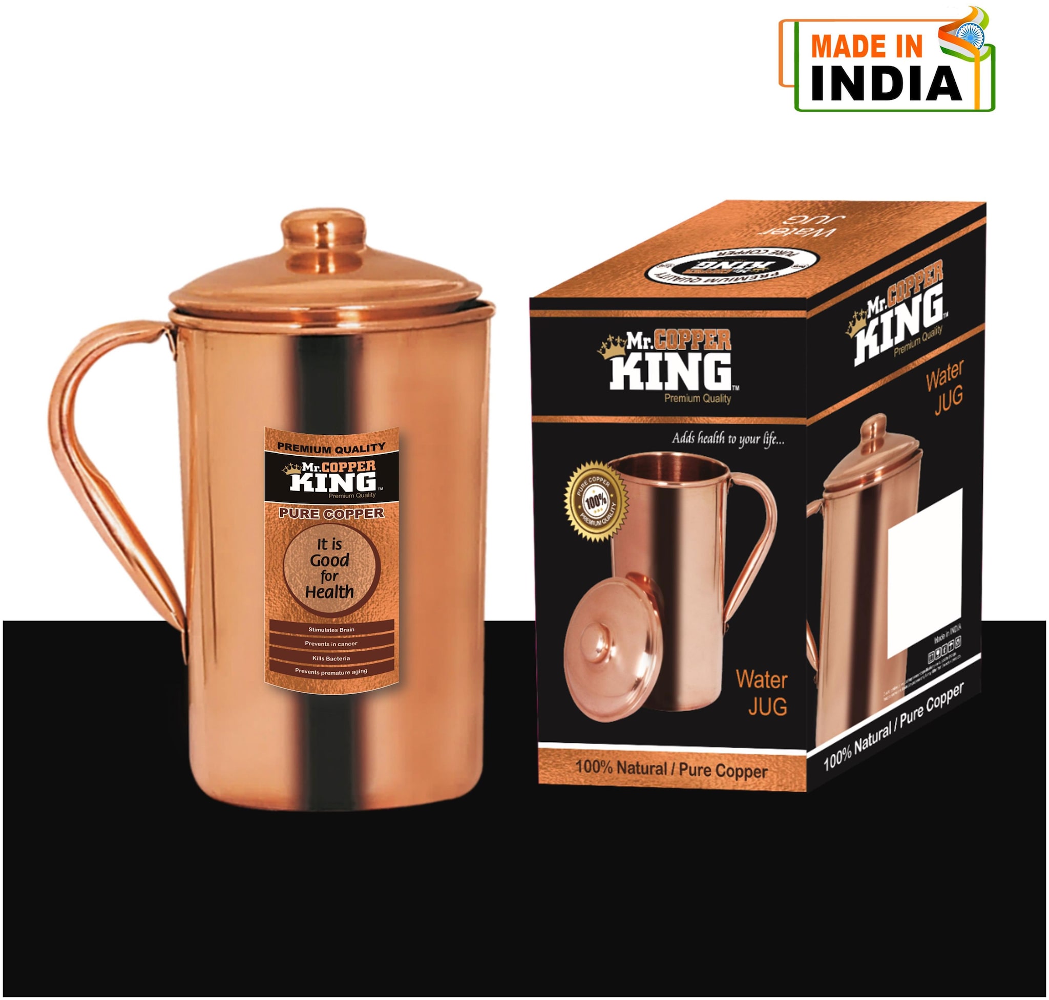 Mr. Copper King Water Jug Plain 1000ml by Bedbath More