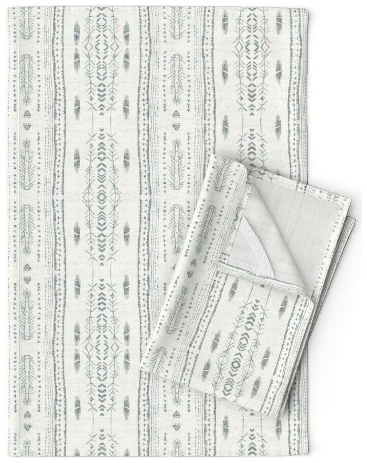 

Mud Cloth Tribal Southwestern Linen Cotton Tea Towels by Roostery Set of 2