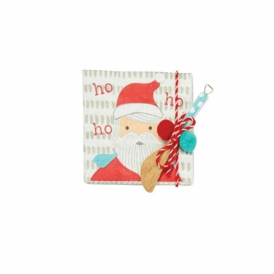 

Mud Pie H9 Home Oh So Jolly Paper Napkin Wooden Butter Spreader Set 40900020