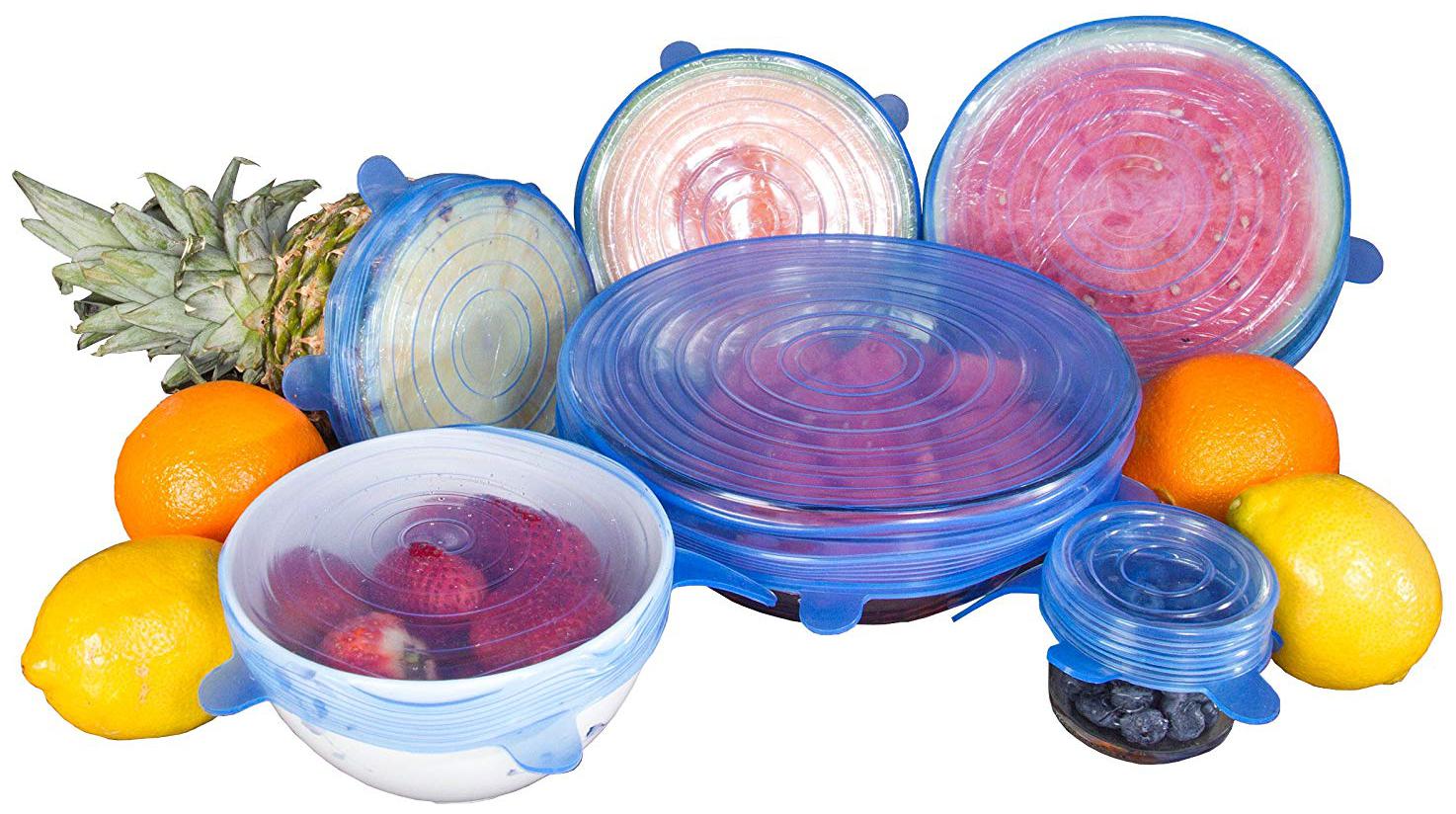 

Mukta Enterprise Set of 6 Lids for Bowl Can Jar Glassware Food Saver Covers Safe in Dishwasher Microwave and Freezer