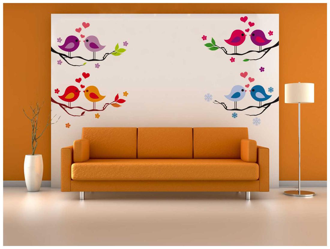 

Multi Color Love Birds Wall Decal Sticker