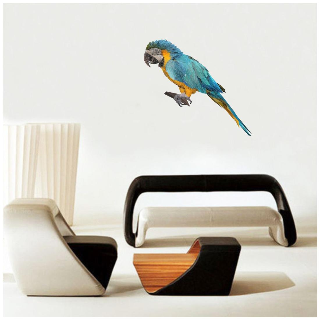 

Rawpockets Wall Stickers Multi Color Parrot Wall Sticker