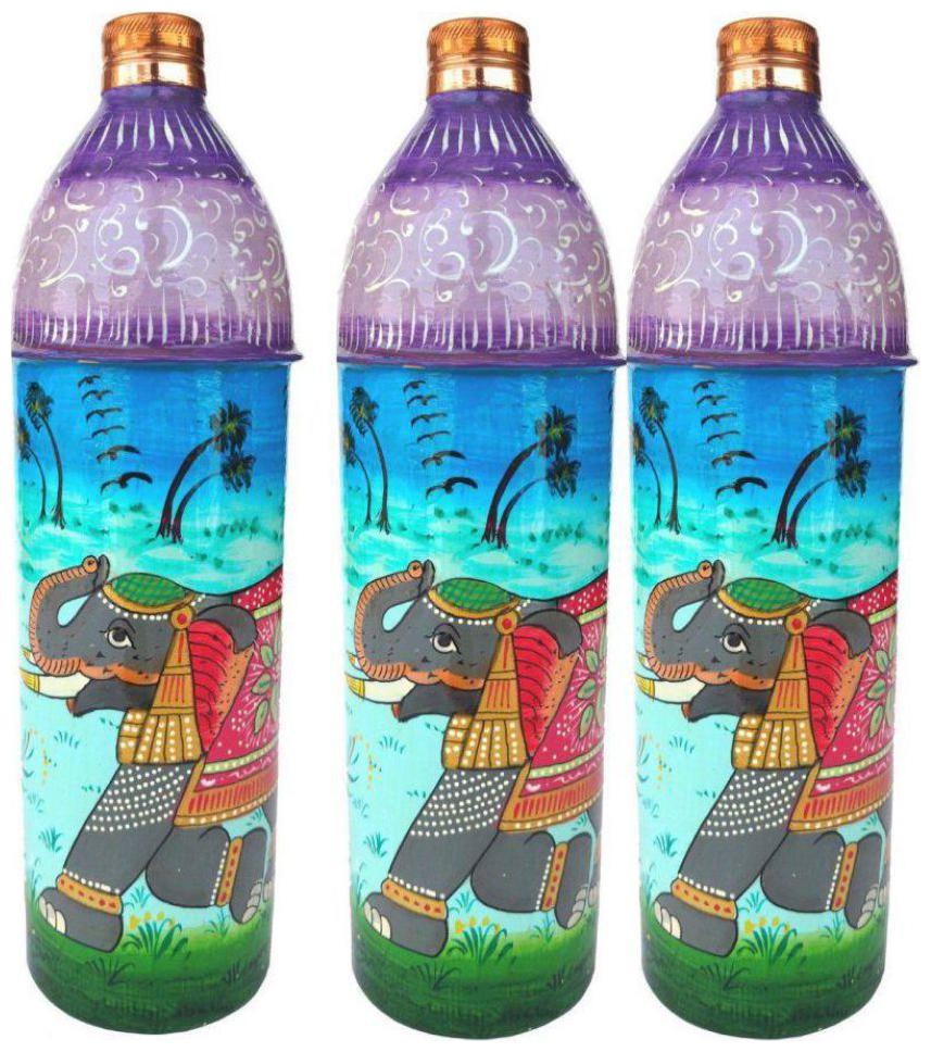 

Rastogi Handicrafts Copper Multi Water Bottle ( 750 ml Set of 3 )