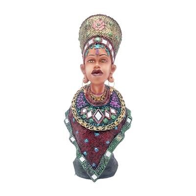 

Multicolour Tribal Nigro Handicrafts Showpiece Traditional Love Couple Decorative Home Interior Decor Table Decoration Idol - Marriage wedding Anniversary Gift Items (H-38 cm)