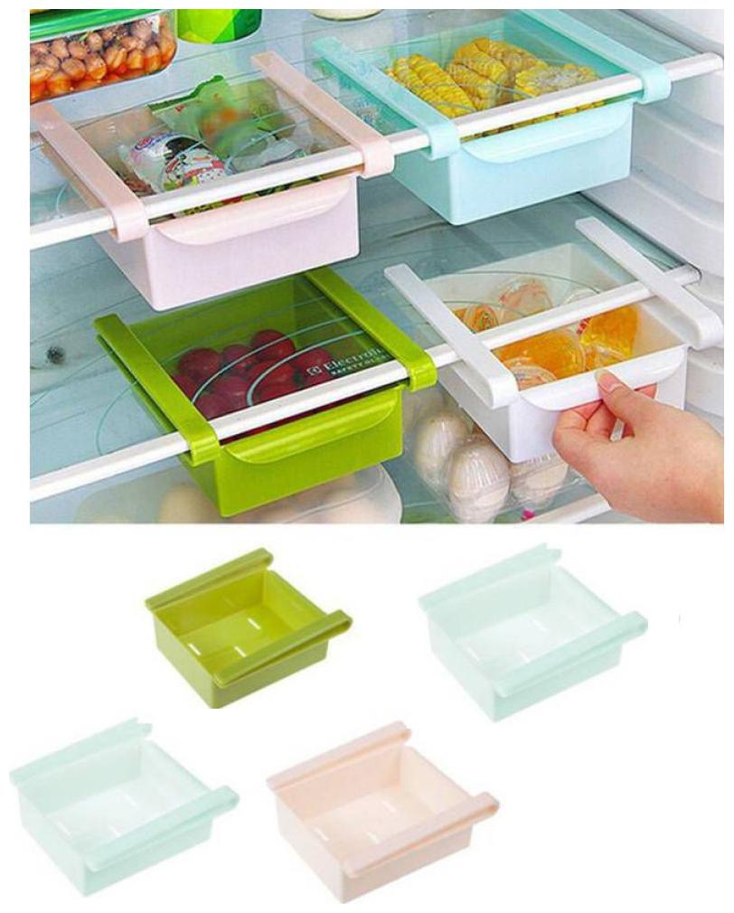 

Multipurpose Fridge Storage Tray Plastic Fridge Container Utility Box Plastic Kitchen Rack (4Pc) Assorted Color
