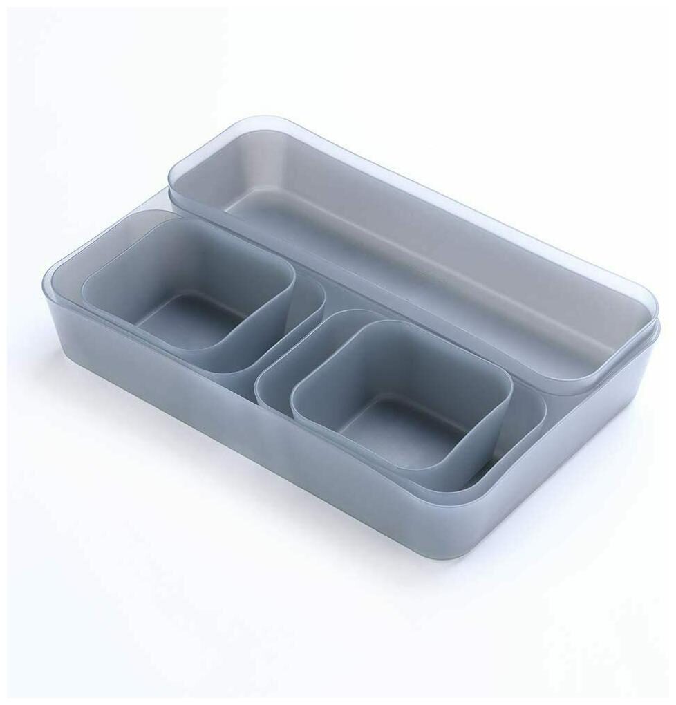

Mumba Drawer Organizer Pack of 7 Desktop Drawer and Flatware Organizer (Gray