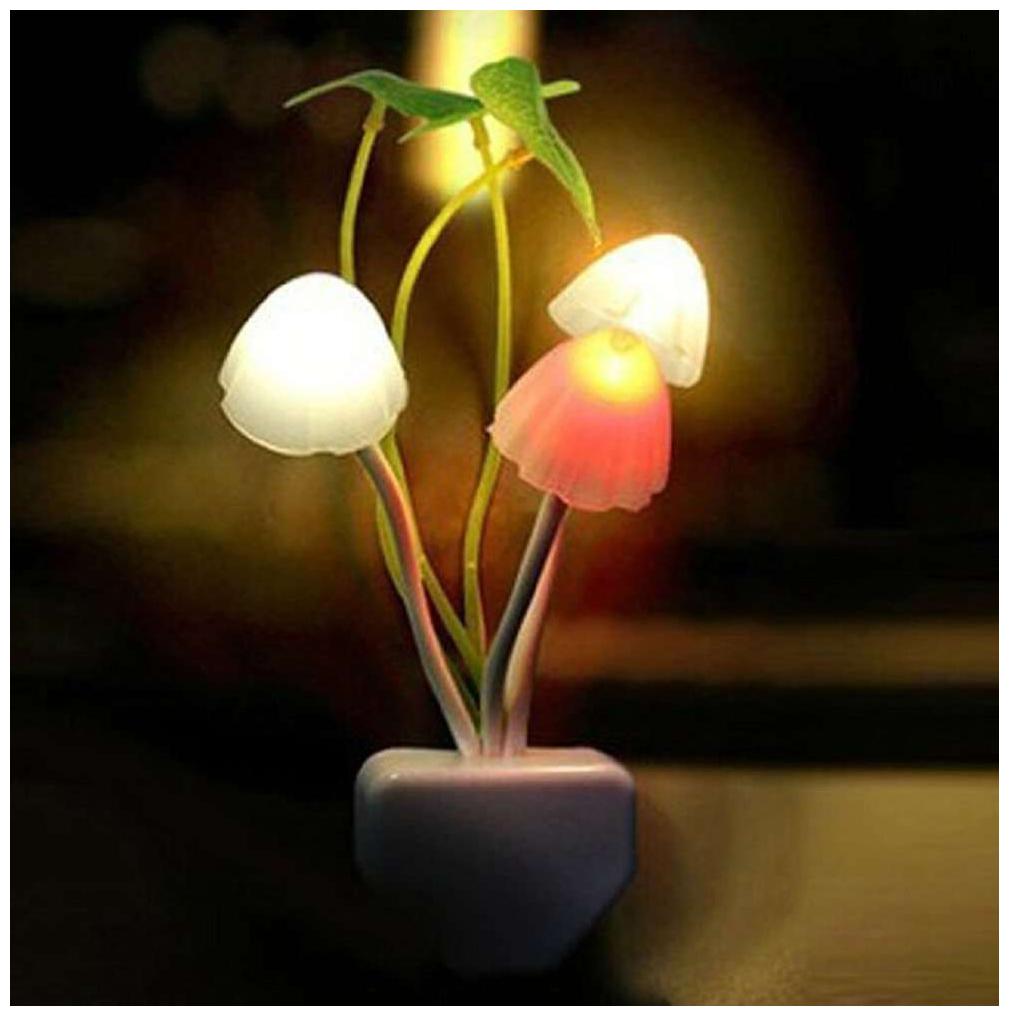 

Mushroom Auto Sensor LED Color Changing Night Lamp Wall Lamp Light - Color