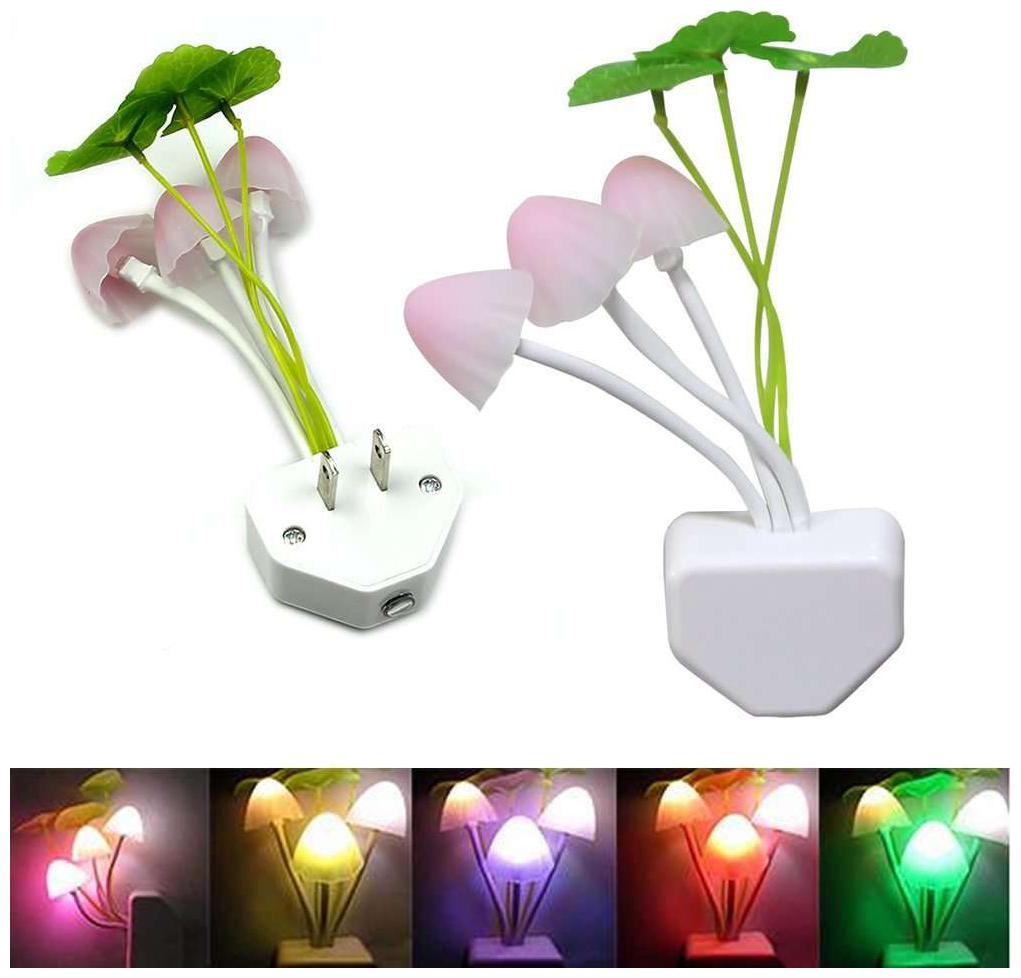 

Mushroom Auto Sensor LED Color Changing Night Lamp Wall Lamp Light - Color
