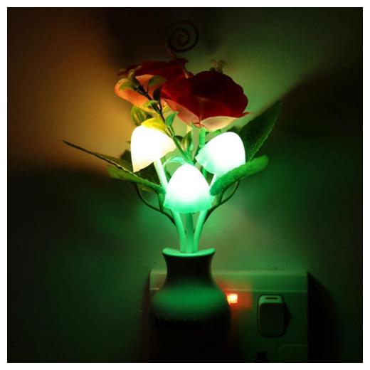 

Mushroom Auto ON Off LED Sensor Color Changing Multi Color Bed Light Flower Night Lamp Wall Light
