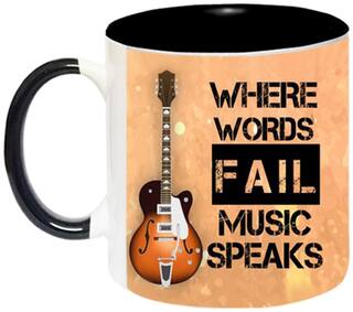 Music Speaks Ceramic Coffee Mug by AshvahTM - MUG742-BLK