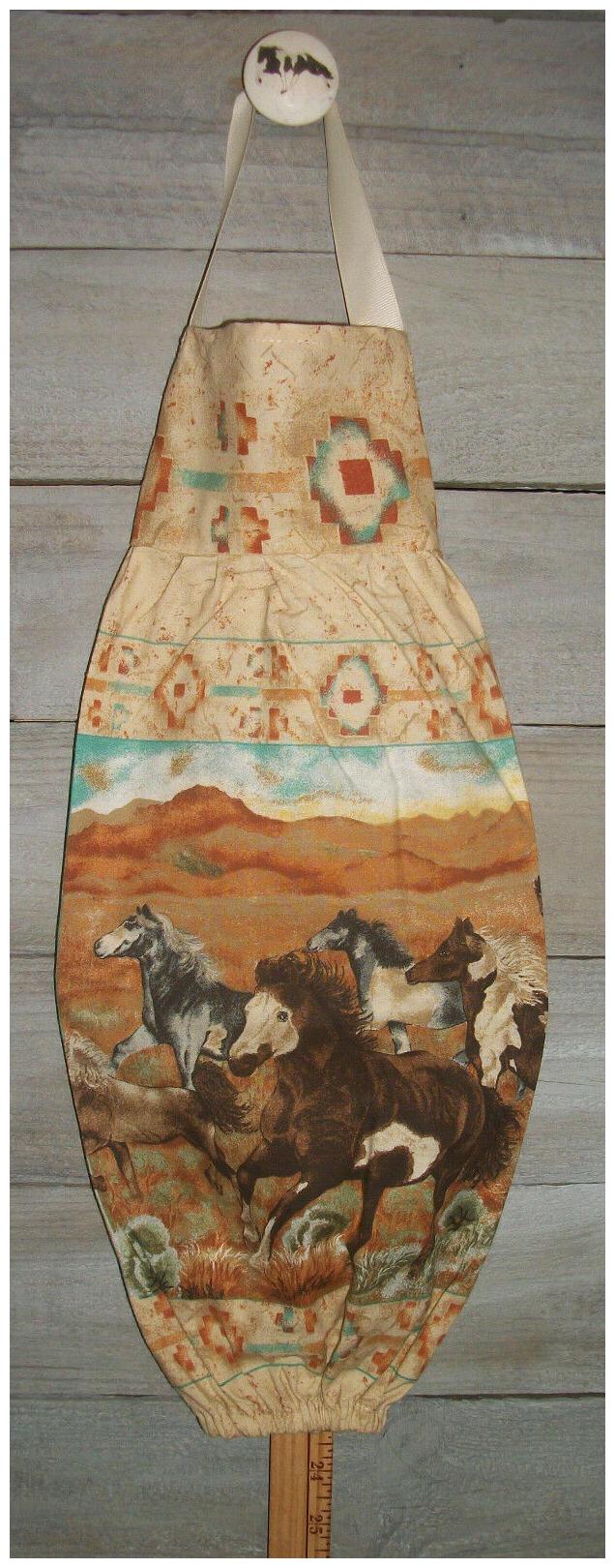 

Mustang Horses Running Southwest Plastic Grocery Bag Rag Sock Holder Organizer