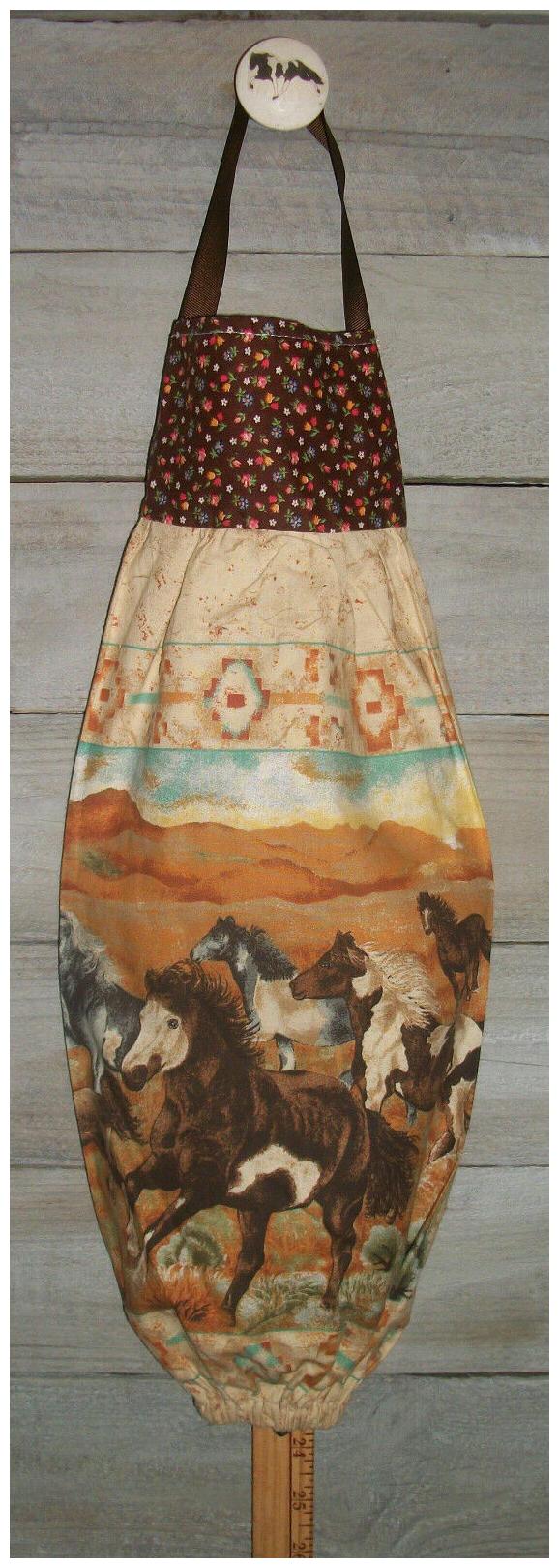 

Mustang Horses Running Southwest Plastic Grocery Bag Rag Sock Holder Organizer