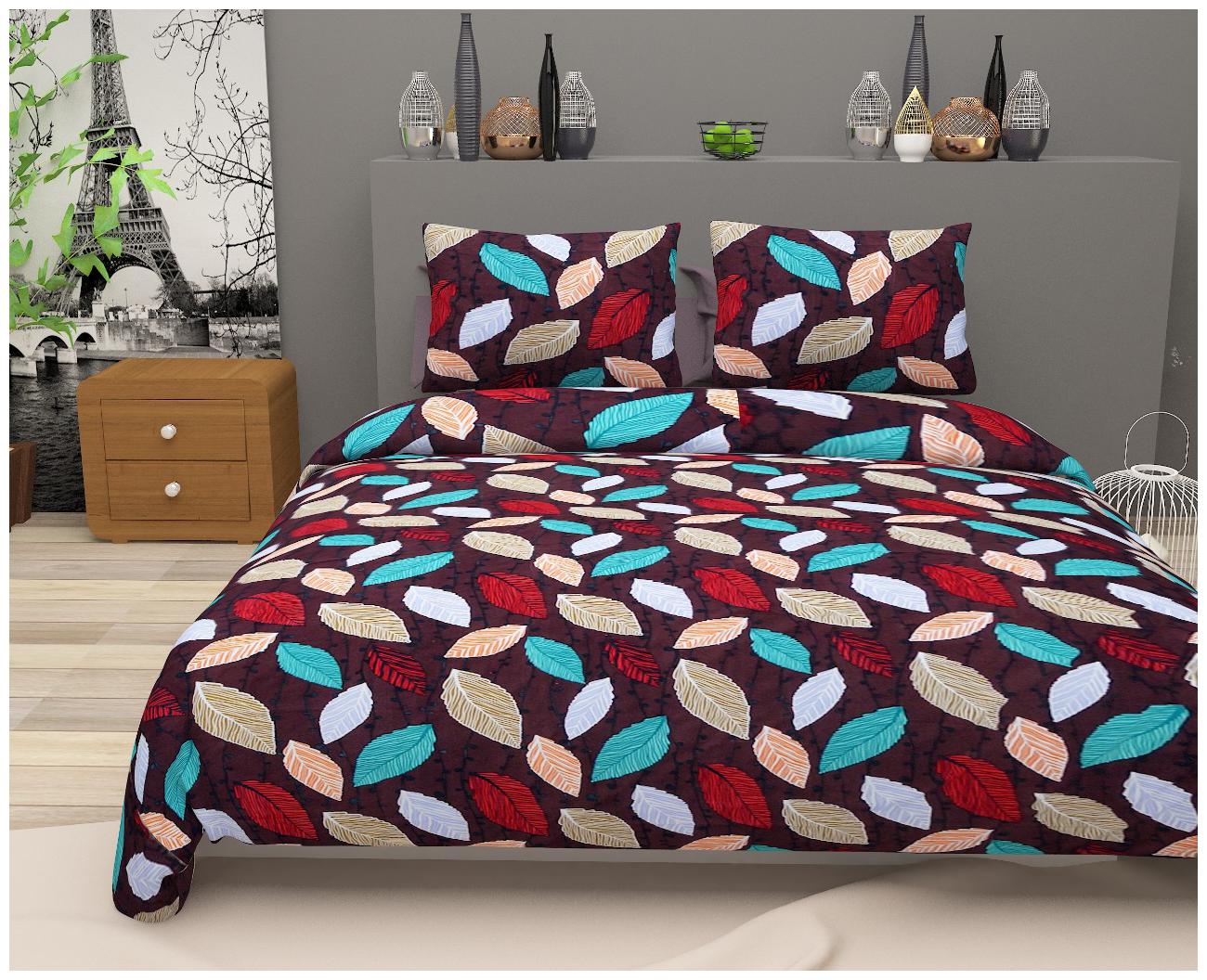 

N G PRODUCTS Cotton Floral Double Size Bedsheet 180 TC ( 1 Bedsheet With 2 Pillow Covers Assorted )