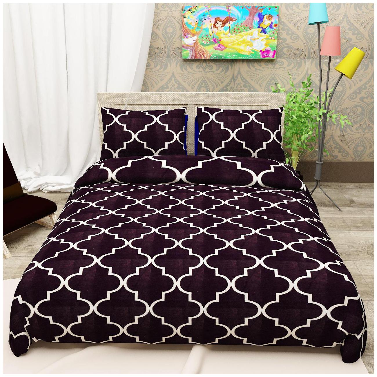 

N G PRODUCTS Cotton Printed Double Size Bedsheet 180 TC ( 1 Bedsheet With 2 Pillow Covers Maroon )
