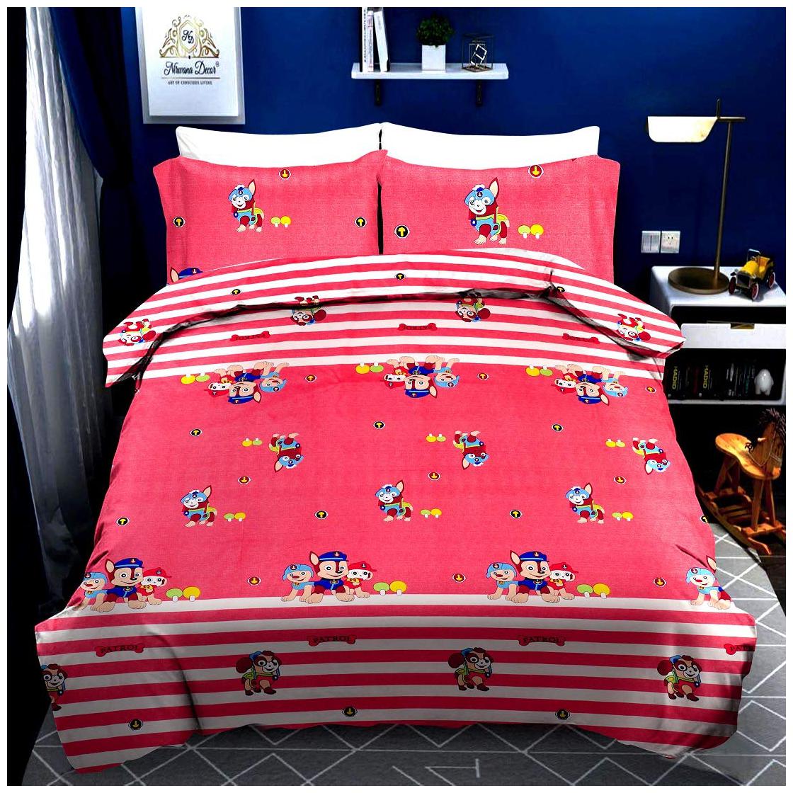 

N G PRODUCTS Cotton Printed Double Size Bedsheet 180 TC ( 1 Bedsheet With 2 Pillow Covers Pink )