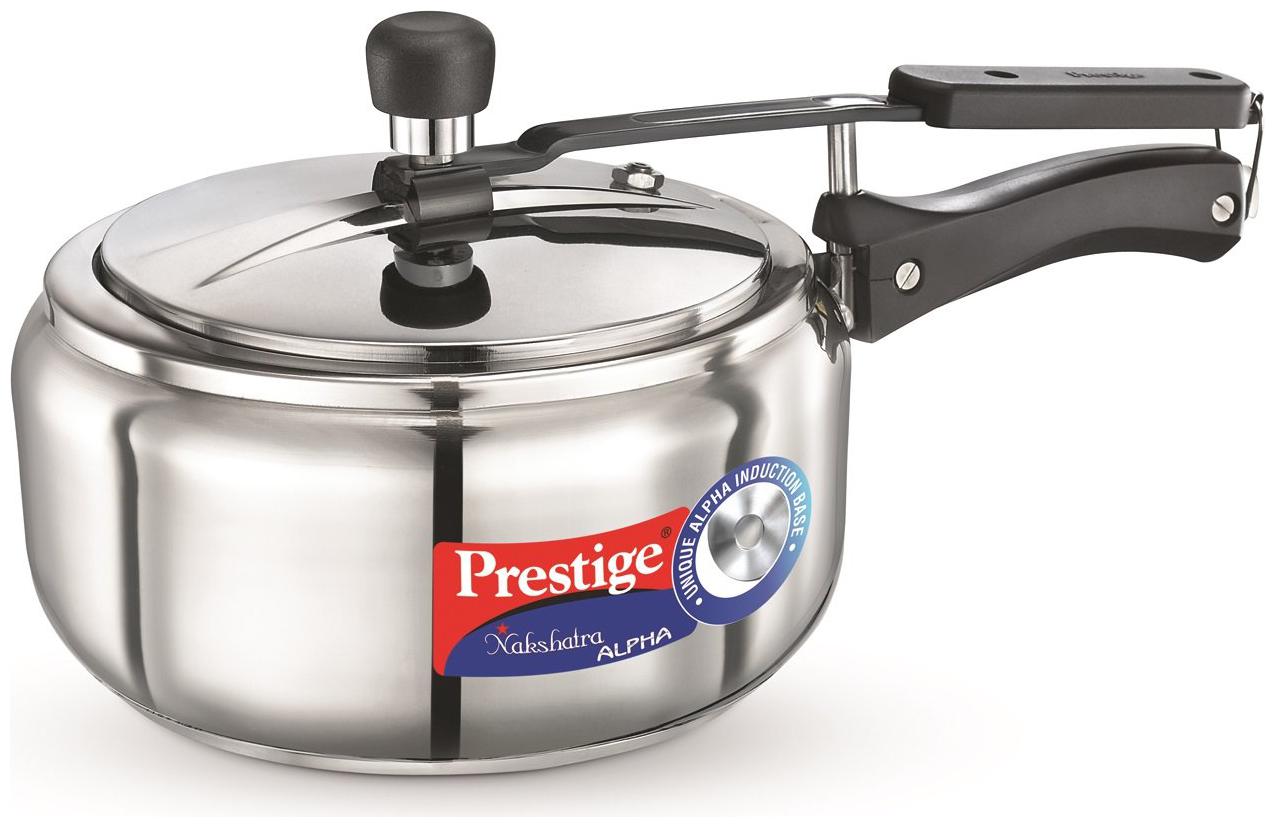 

Prestige Nakshatra Alpha Stainless Steel 3 5 L Induction Bottom Inner Lid Pressure Cooker - Set of 1 ISI Certified