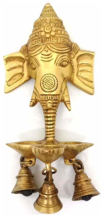 

Naman Ganesh Wall Hanging Diya with Bells(Brass)