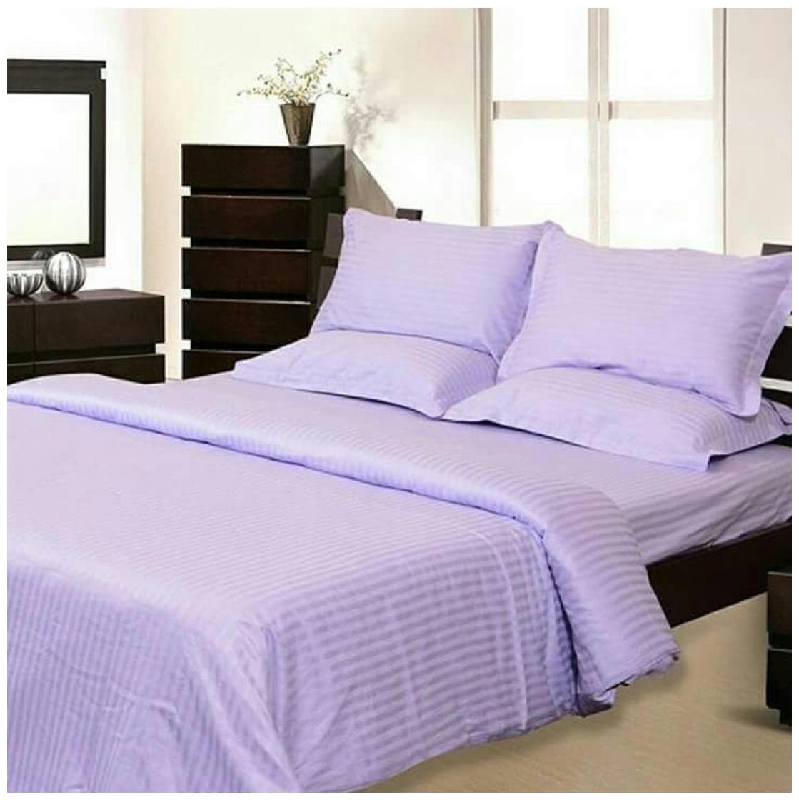 

Nanki s Cotton Solid Double Size Bedsheet 300 TC ( 1 Bedsheet With 2 Pillow Covers Purple )