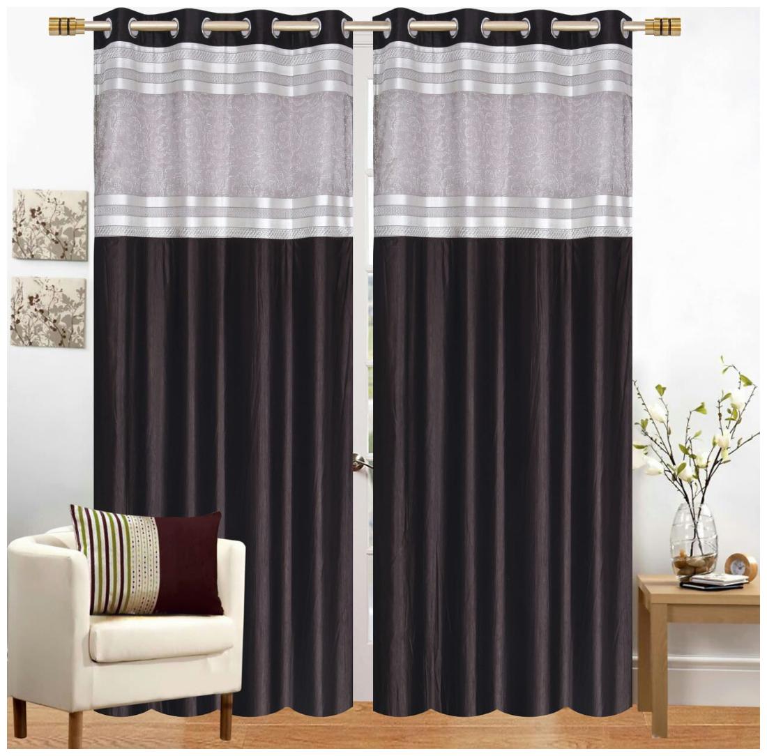 

Nanki s Premium Long Crush Curtains Pack of 2 (7x4 ft)