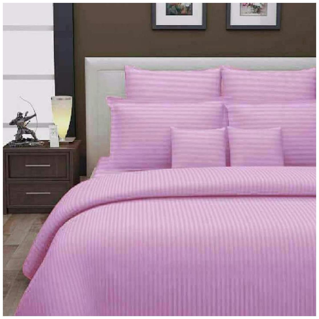 

Nanki s Cotton Solid Double Size Bedsheet 300 TC ( 1 Bedsheet With 2 Pillow Covers Pink )