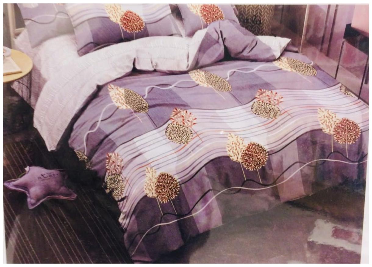 

Nanki s Cotton Abstract Double Size Bedsheet 144 TC ( 1 Bedsheet With 2 Pillow Covers Blue )