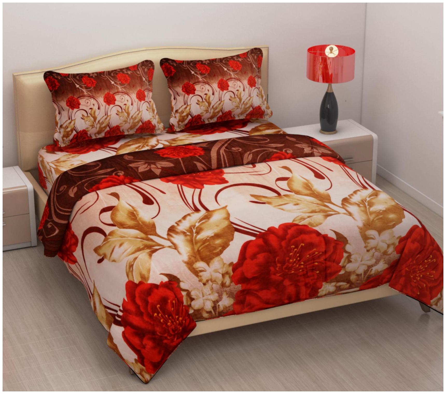 

Nanki s Microfiber Printed Double Size Bedsheet 220 TC ( 1 Bedsheet With 2 Pillow Covers Multi )