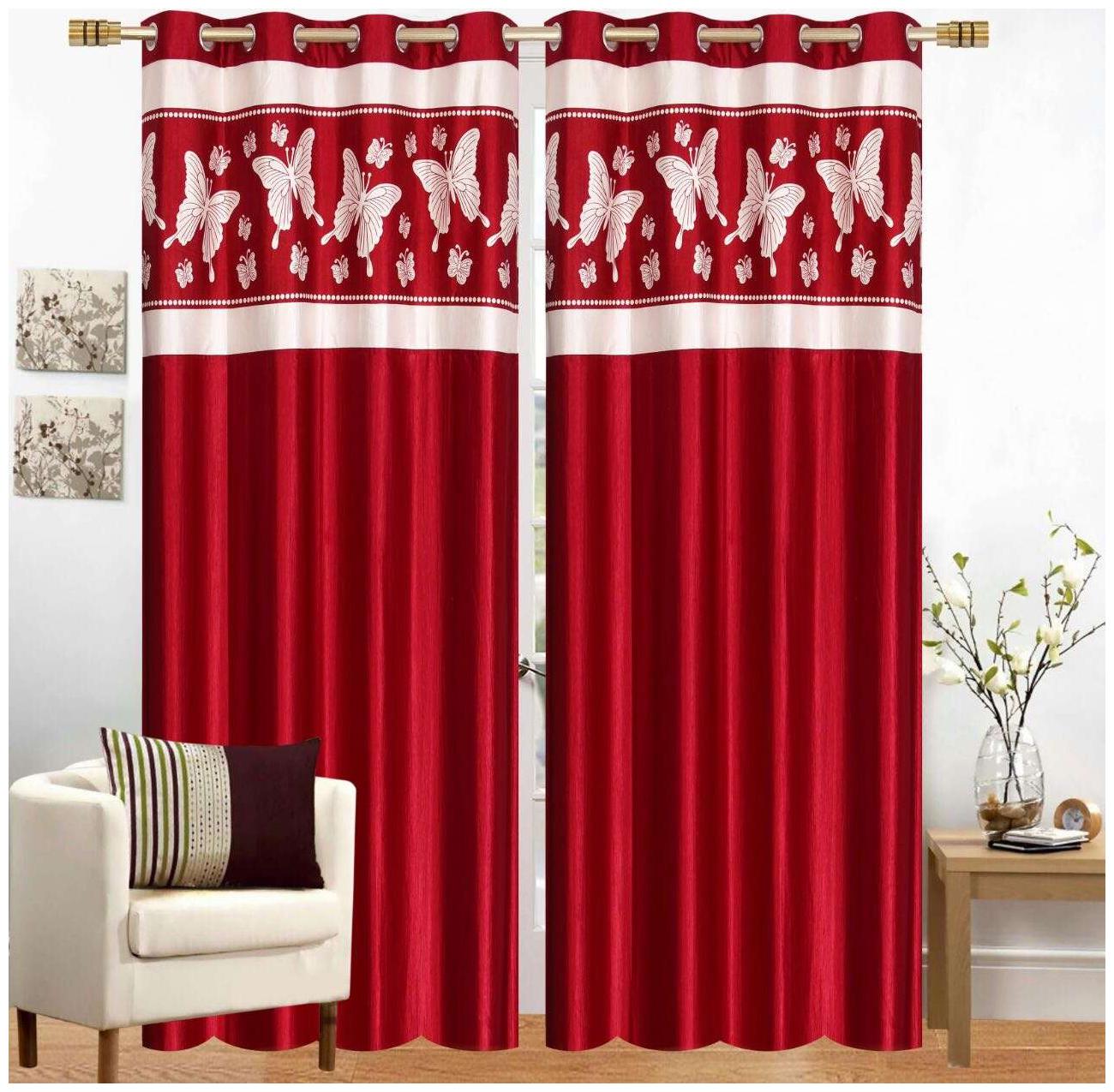 

Nanki s Premium Long Crush Curtains Pack of 2 (7x4 ft)