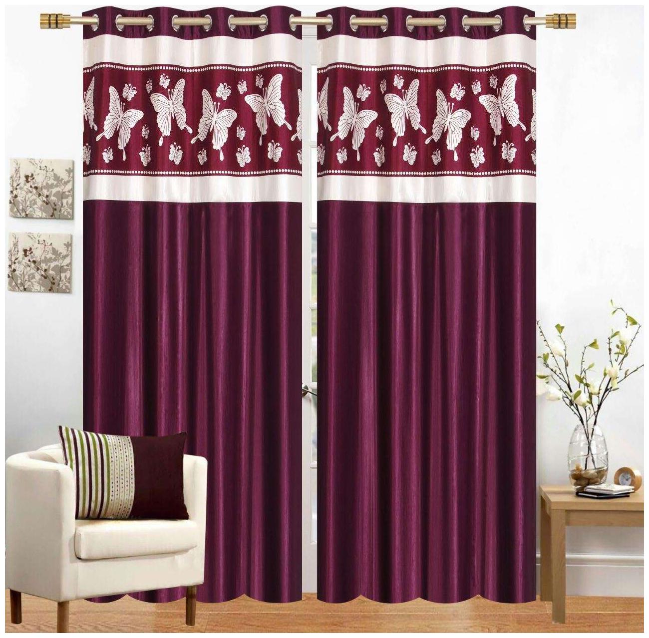 

Nanki s Premium Long Crush Curtains Pack of 2 (9x4 ft)