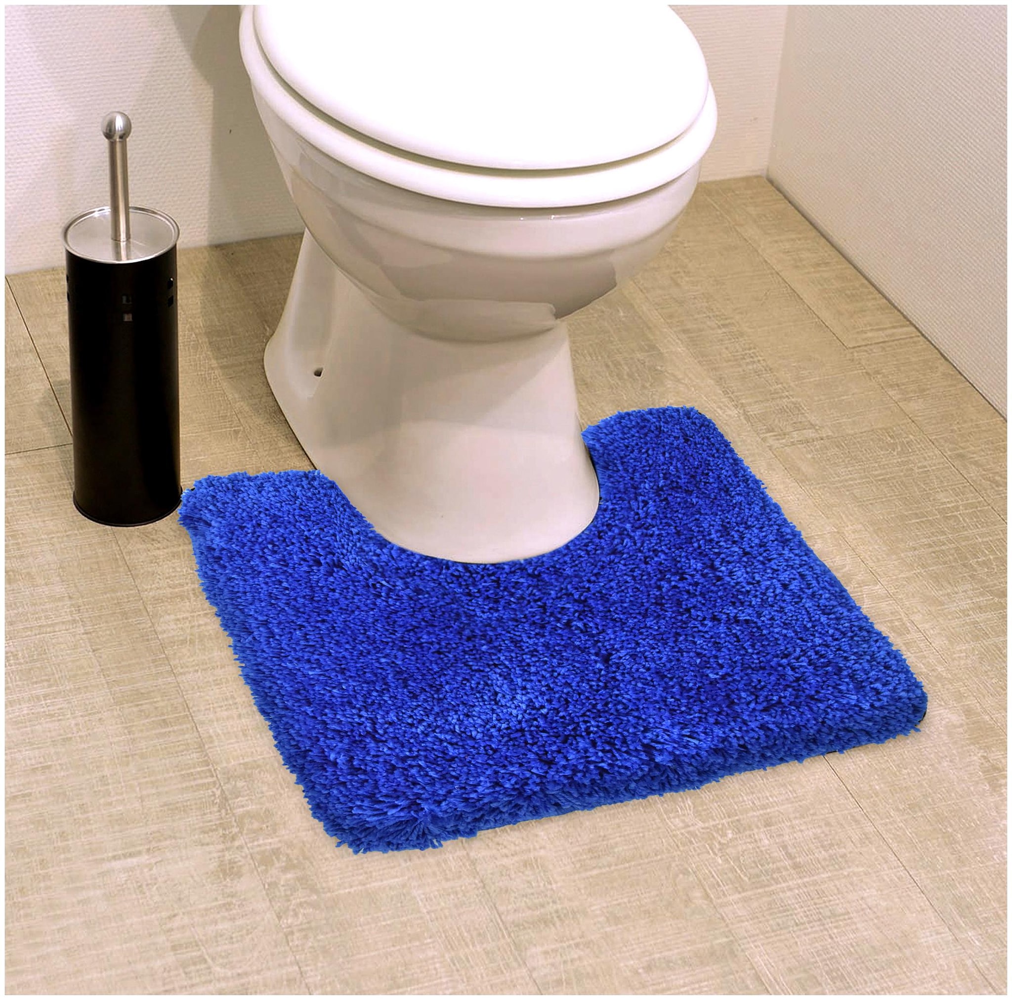 

Natura Living Microfiber Hridhay Natura Life Micro Shag Contour Machine Washable and Soft Bathmat (45X45 cm Blue)