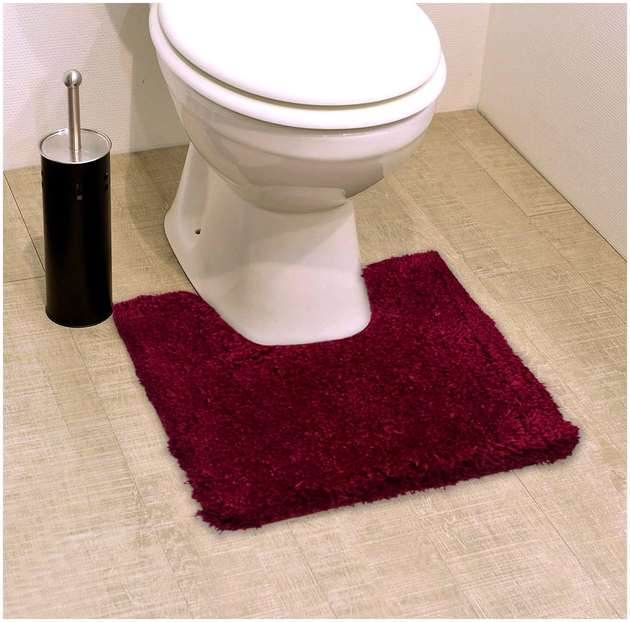 

Natura Living Microfiber Hridhay Natura Life Micro Shag Contour Machine Washable and Soft Bathmat (45X45 cm Maroon)