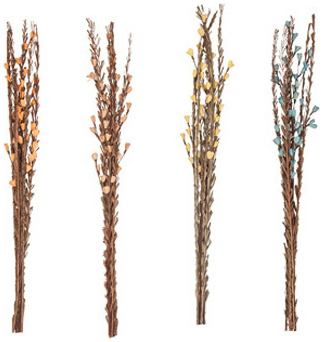 

Natural Dried Stick Twig Flower Bundle Set 4 Peach Tan Yellow Blue Home Decor