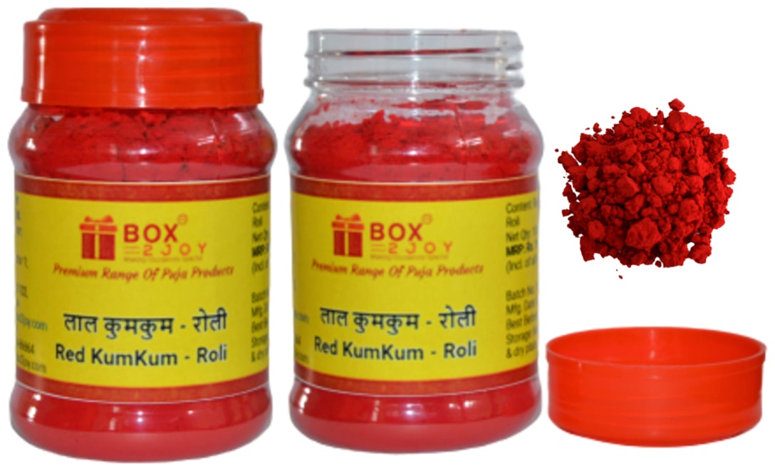 

Natural Powder Laal Kumkum Roli for Tilak and Pooja - 100 Gms Jar X 2