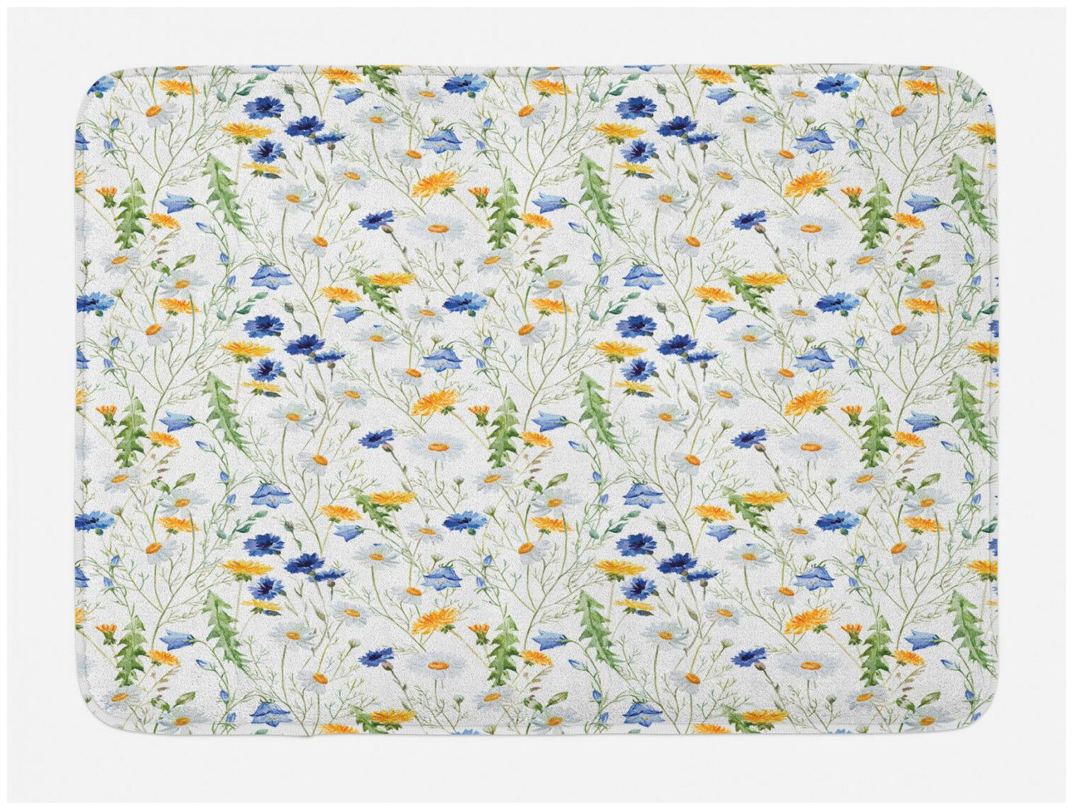

Nature Bath Mat Poppies Daisies Rural Non-Slip Plush Mat 29 5 X 17 5 Inches