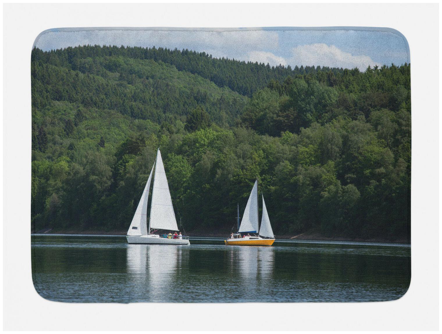 

Nature Bath Mat Sailboats on a Lake Non-Slip Plush Mat 29 5 X 17 5 Inches