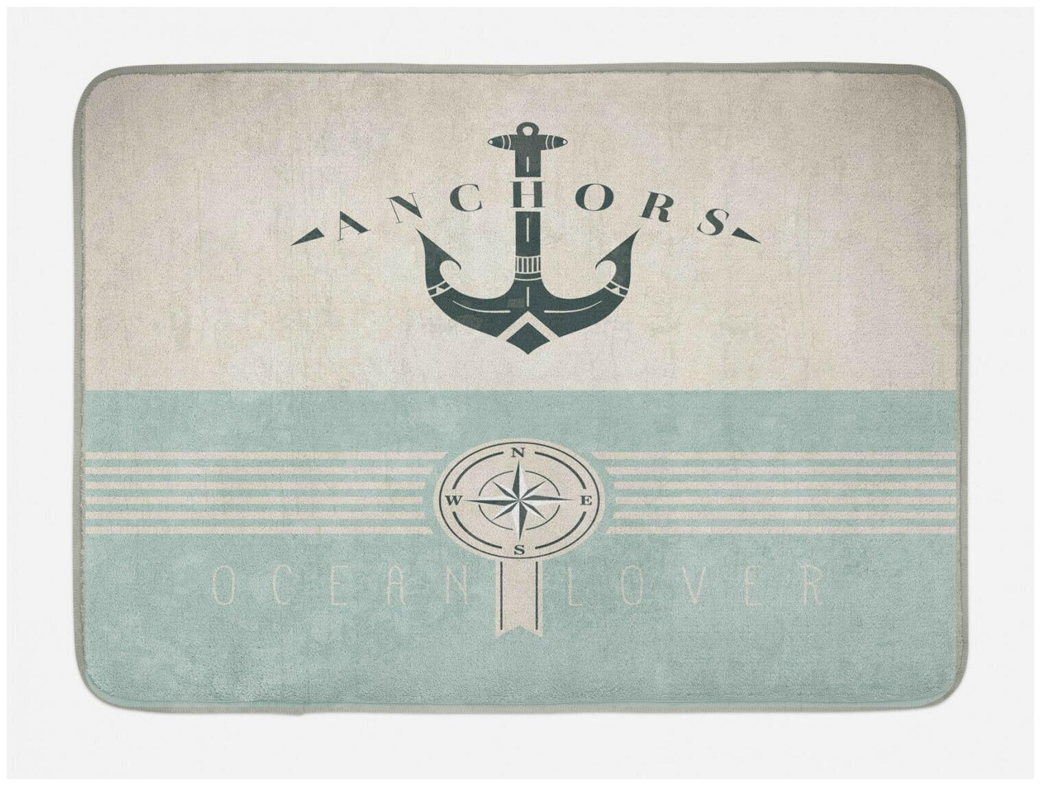 

Nautical Bath Mat Vintage Marine Anchor Non-Slip Plush Mat 29 5 X 17 5 Inches